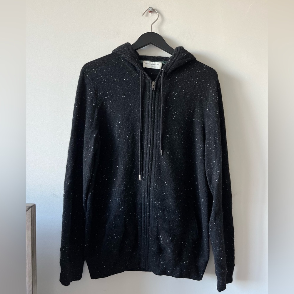 White + Warren Splatted Zip-up Hoodie